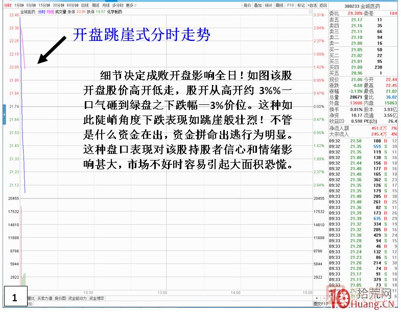 漲停板次日，開(kāi)盤(pán)跳崖式分時(shí)走勢,